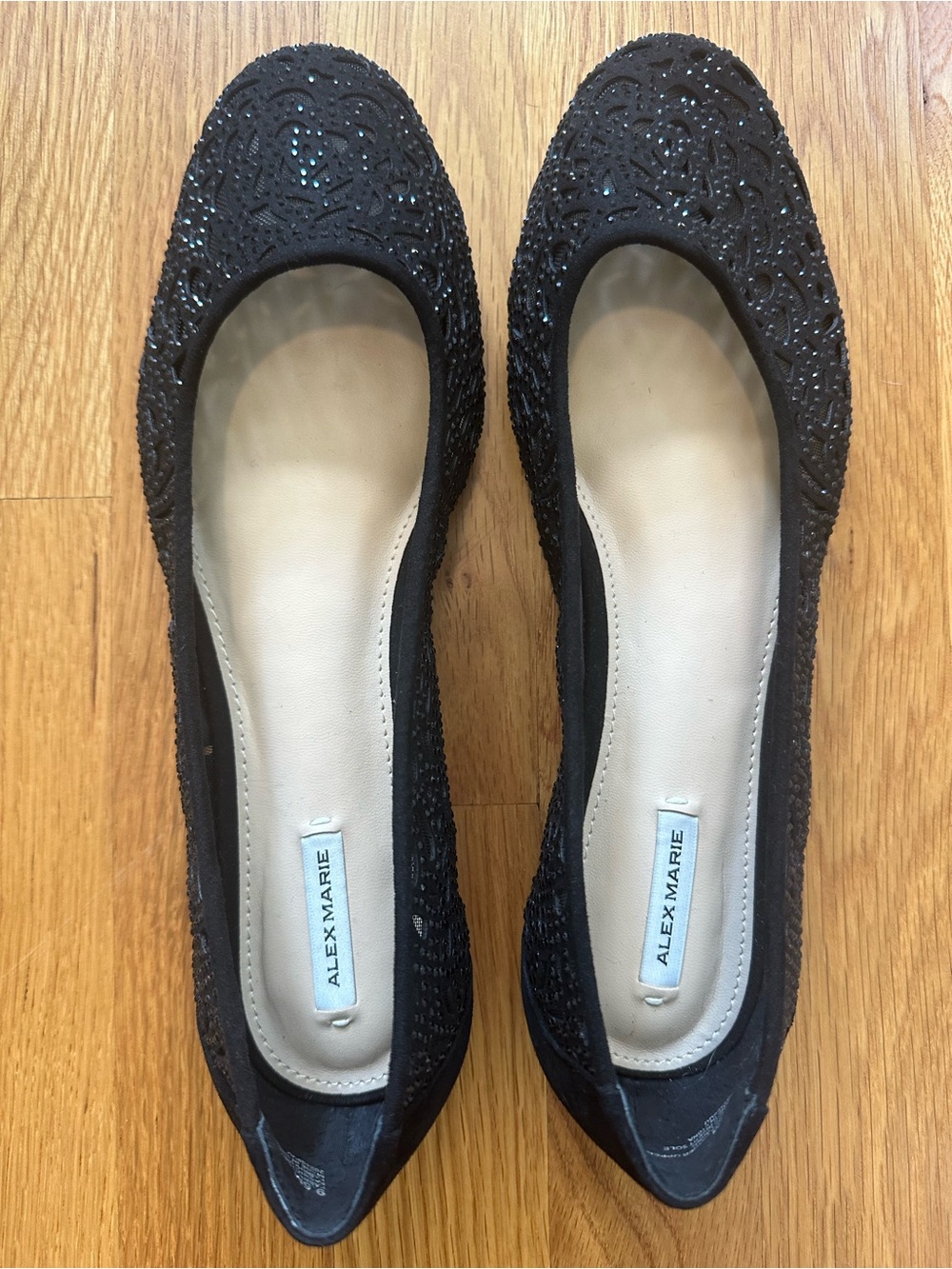 Alex Marie Black Beaded Ballet Flats